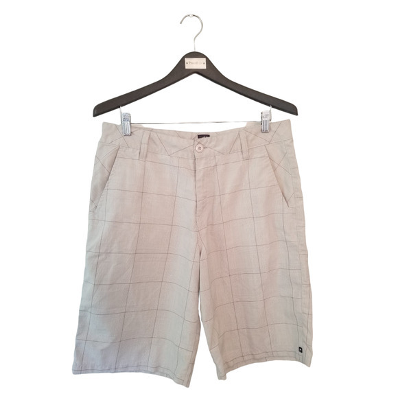 Rip Curl Men's Casual Shorts Beige Plaid Size 34‎ Inseam 11 in - Picture 1 of 9